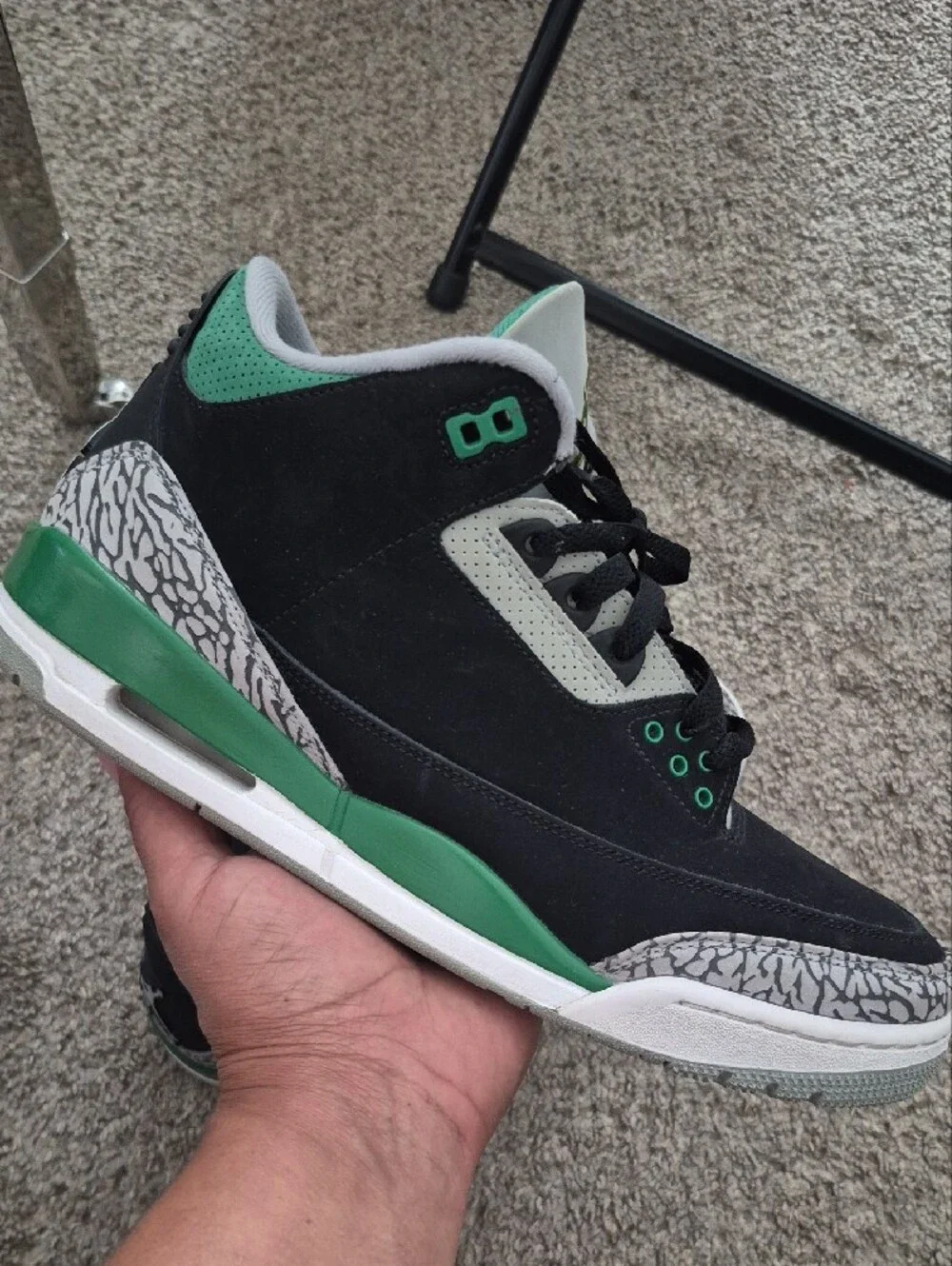 Jordan Rero 3 Pine Green Black Gray Sneakers with Green Accents